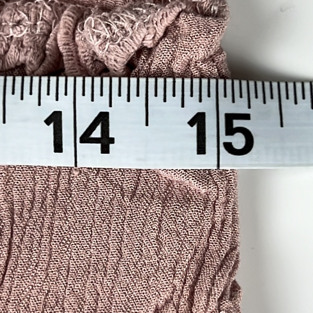 Aeropostale Eyelet Trim V-Neck Rose Pink Floral Ruffle Tank Top Sz: S - Picture 7 of 9